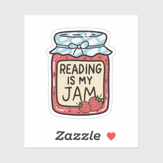 Sticker Reading is my Jam Cute Bookish Bookclub Book Lover (Feuille)