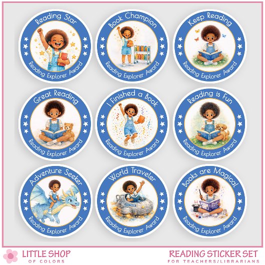 Sticker Reading Reward for Kids Teacher Classroom Award