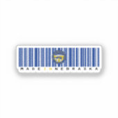 Sticker Réalisé dans le Nebraska Code Barcode - Etat (Recto)