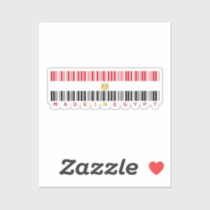 Sticker Réalisé en Egypte Baguette de drapeau à code barre