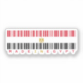 Sticker Réalisé en Egypte Baguette de drapeau à code barre (Recto)