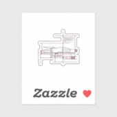 Sticker Réalité fragmentée - Expression architecturale (Feuille)