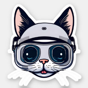 Sticker Réalité virtuelle Kitty