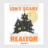 Sticker Realtor Halloween Immobilier Agent & Broker Funny (Feuille)