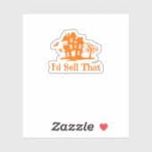 Sticker Realtor Halloween Je Vends Cet Immobilier (Feuille)