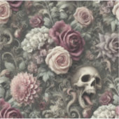 Sticker Reaping in the Rose - Gothic Floral Skull (Devant)