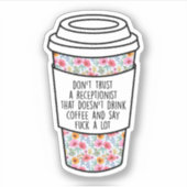 Sticker Réceptionniste, Drôle Cadeau Pour Réceptionniste (Devant)