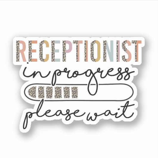 Sticker Réceptionniste En Cours, Réceptionniste Futur (Devant)