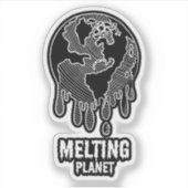 Sticker Réchauffement climatique égal Melting Planet (Devant)