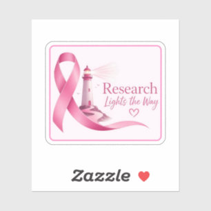 Sticker Recherche sur le Ruban Rose de Sensibilisation au