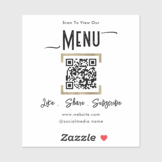 Sticker Rechercher dans le menu QR Code Business (Feuille)