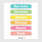 Sticker Recipe Dividers Personalized (Feuille)