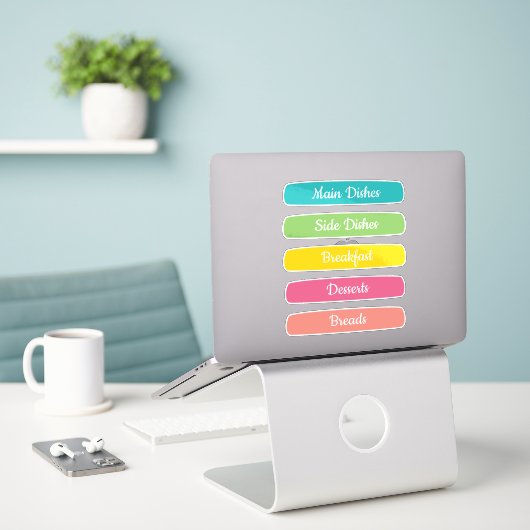 Sticker Recipe Dividers Personalized (Ordinateur portable sur le bureau)