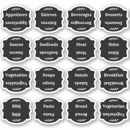 Sticker Recipe Index Divider Side Tab Black Foldable (Devant)