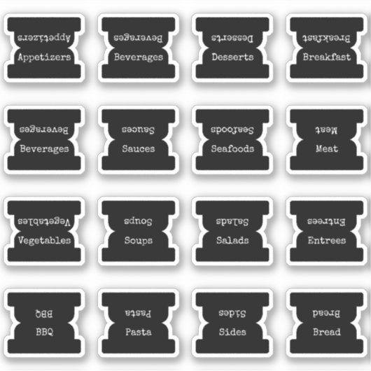 Sticker Recipe Index Divider Side Tab Black Folding  (Devant)