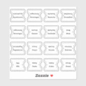 Sticker Recipe Index Divider Side Tab White Folding (Feuille)