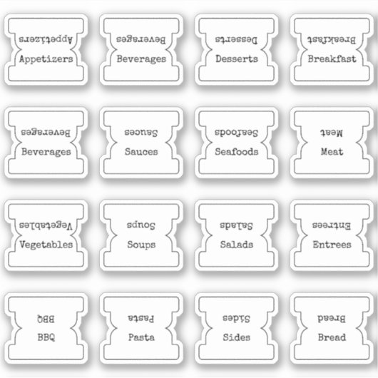 Sticker Recipe Index Divider Side Tab White Folding (Devant)