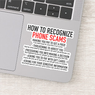 Sticker Reconnaître les escroqueries par téléphone - Liste