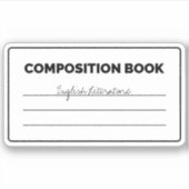 Sticker Rectangle arrondi du livre de composition noir et  (Devant)