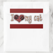 Sticker rectangle classique/I Love my Cat (Sac)