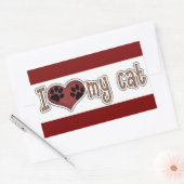 Sticker rectangle classique/I Love my Cat (Enveloppe)