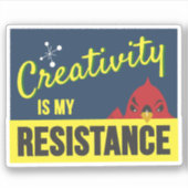 Sticker Rectangle compact "La créativité est ma résistance (Devant)
