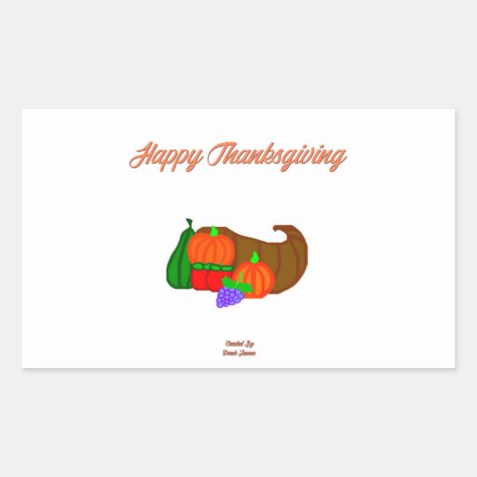 Sticker Rectangle Cornucopia Thanksgiving (Devant)