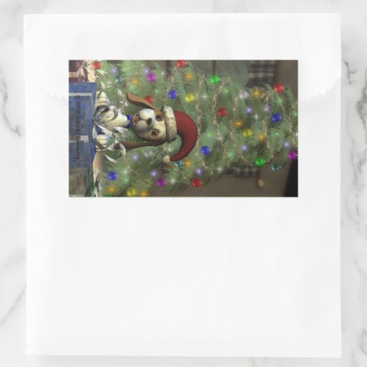 Sticker Rectangle de chiot Yule (Sac)