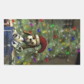 Sticker Rectangle de chiot Yule (Devant)