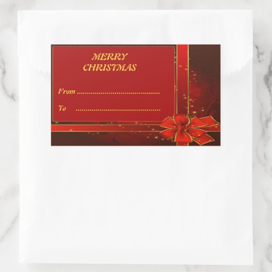 Sticker Rectangle de Noël Joyeux (Sac)