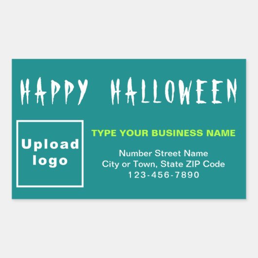 Sticker Rectangle Turquoise Halloween d'affaires (Devant)
