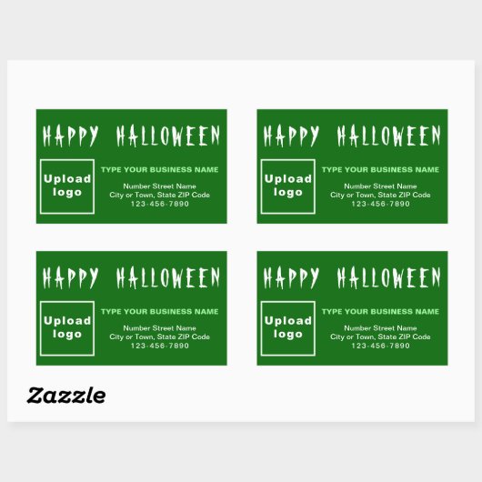 Sticker Rectangle vert Halloween d'affaires (Feuille)