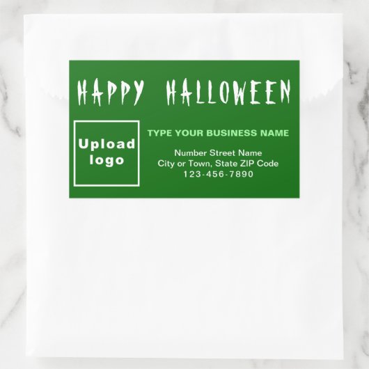 Sticker Rectangle vert Halloween d'affaires (Sac)