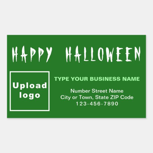 Sticker Rectangle vert Halloween d'affaires (Devant)