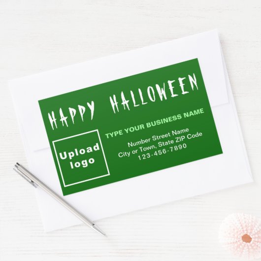 Sticker Rectangle vert Halloween d'affaires (Enveloppe)