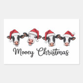Sticker Rectangulaire С ute Vaches de Noël Mooey Xmas Heifer Highland Va (Devant)