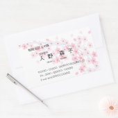 STICKER RECTANGULAIRE しだれ桜イラスト入り名刺シール,名刺シール (Enveloppe)