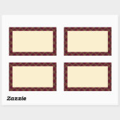 STICKER RECTANGULAIRE タータンチェック(ワインレッド)        (Feuille)