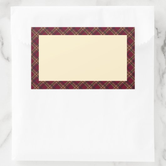 STICKER RECTANGULAIRE タータンチェック(ワインレッド)        (Sac)