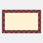 STICKER RECTANGULAIRE タータンチェック(ワインレッド)        (Devant)