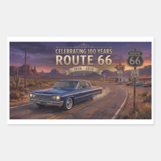 Sticker Rectangulaire 100 Ans de la Route 66
