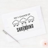 Sticker Rectangulaire 100% De Chance De Shredding Météo Prévision Ski (Enveloppe)