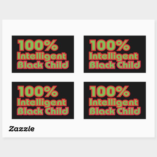 Sticker Rectangulaire 100% Enfant noir intelligent (Feuille)