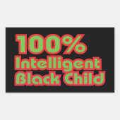 Sticker Rectangulaire 100% Enfant noir intelligent (Devant)