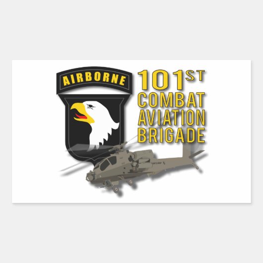Sticker Rectangulaire 101e CAB - Apache (Devant)
