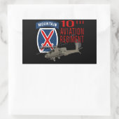 Sticker Rectangulaire 10ème Régiment d'aviation - Apache (Sac)