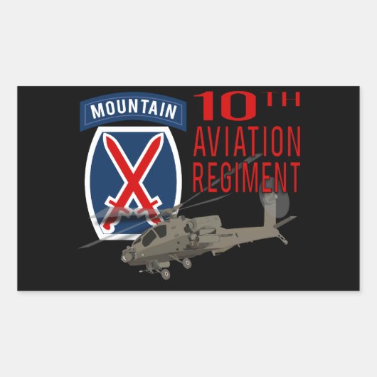 Sticker Rectangulaire 10ème Régiment d'aviation - Apache (Devant)