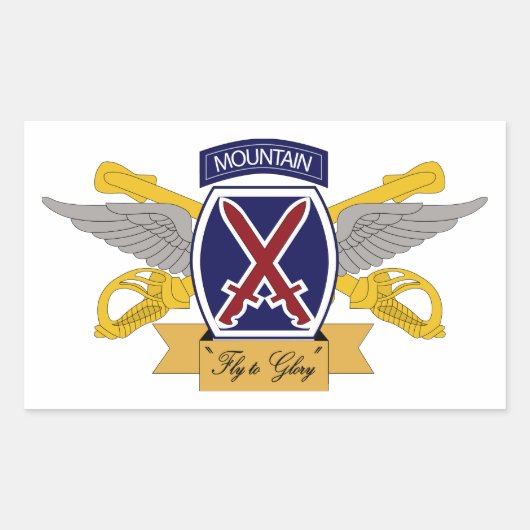 Sticker Rectangulaire 10th Mountain Division Aviation (AVN) (Devant)
