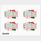 Sticker Rectangulaire 12 Jours de Roller Derby Noël, Roller Skating (Feuille)