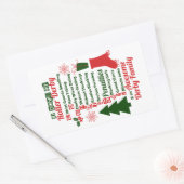 Sticker Rectangulaire 12 Jours de Roller Derby Noël, Roller Skating (Enveloppe)